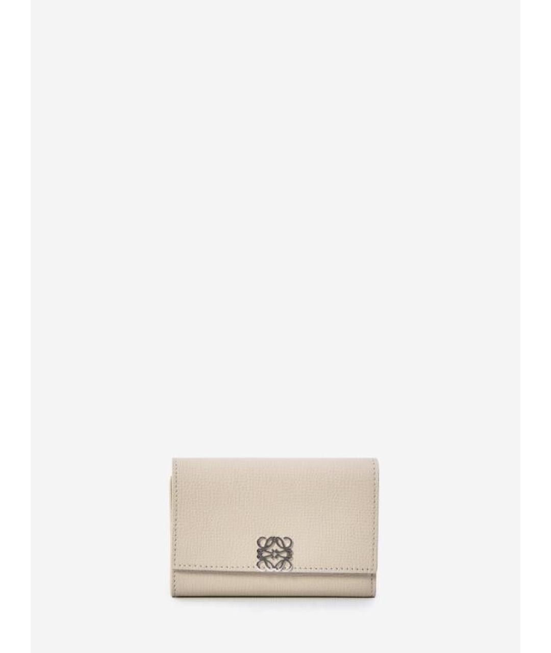 LOEWE Бежевый кожаный кошелек, фото 5