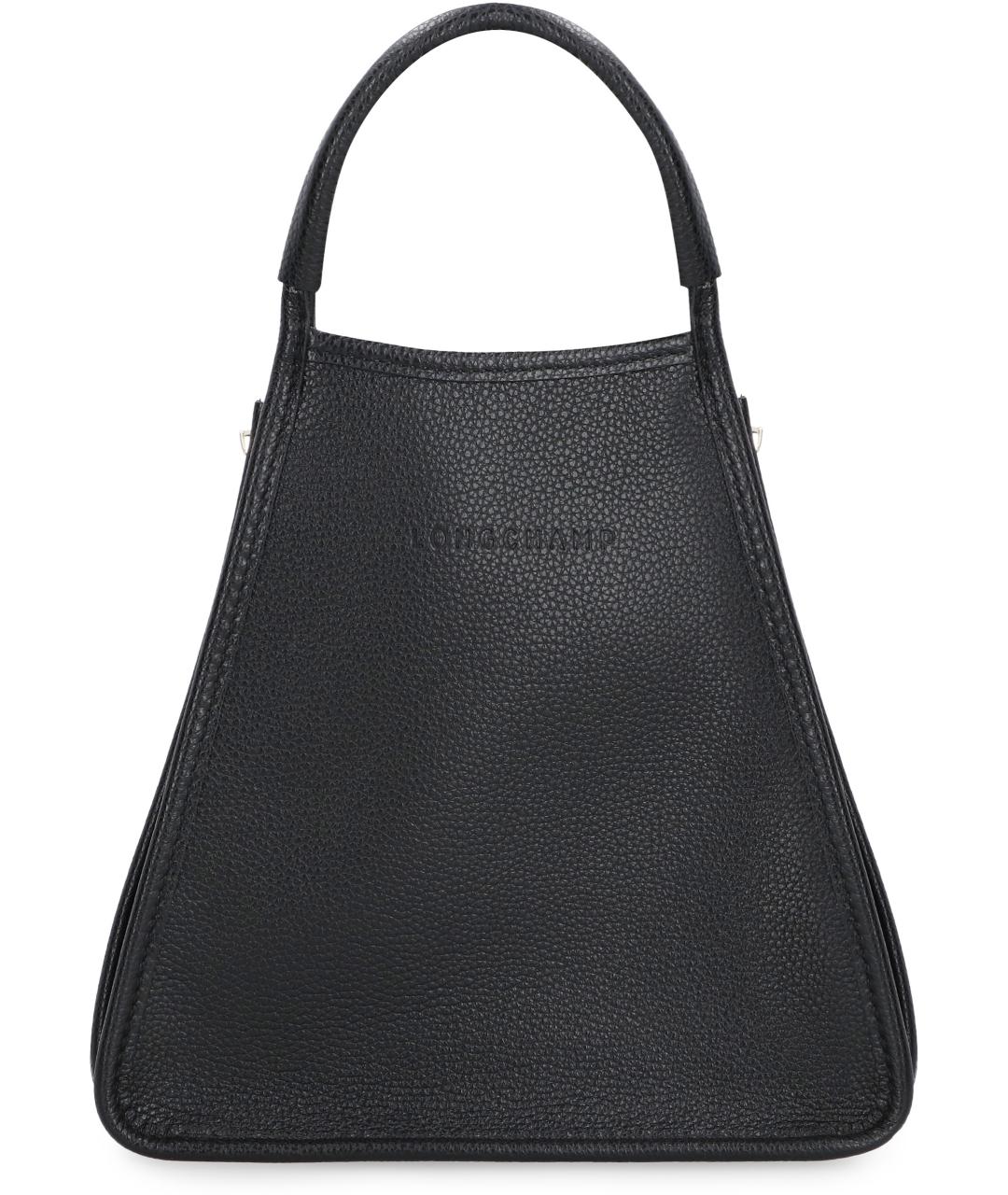 LONGCHAMP Черная кожаная сумка с короткими ручками, фото 2