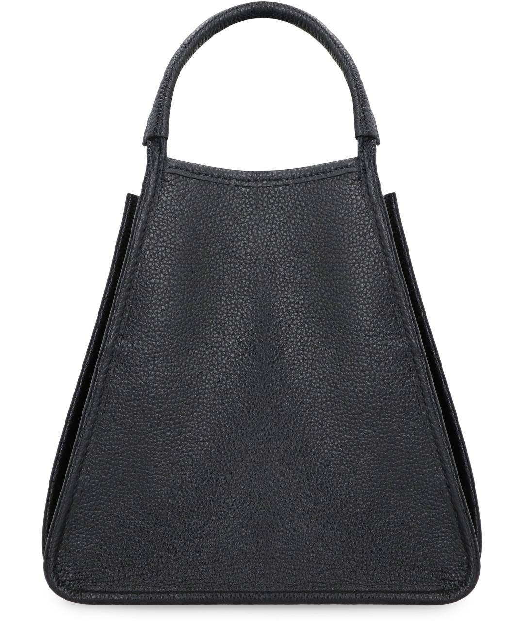 LONGCHAMP Черная кожаная сумка с короткими ручками, фото 4