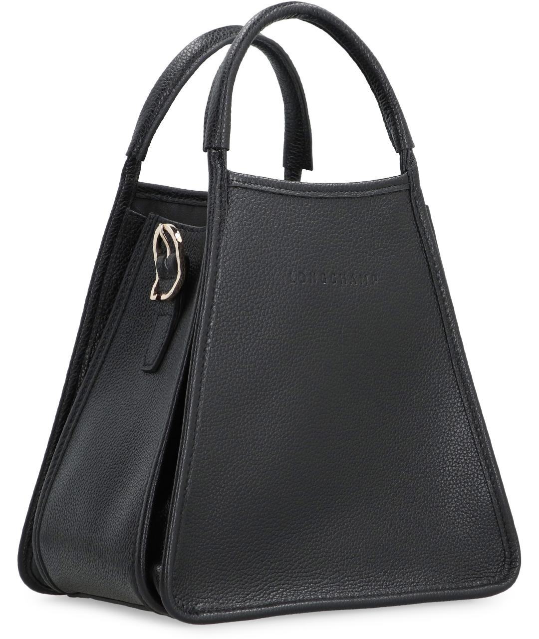 LONGCHAMP Черная кожаная сумка с короткими ручками, фото 3