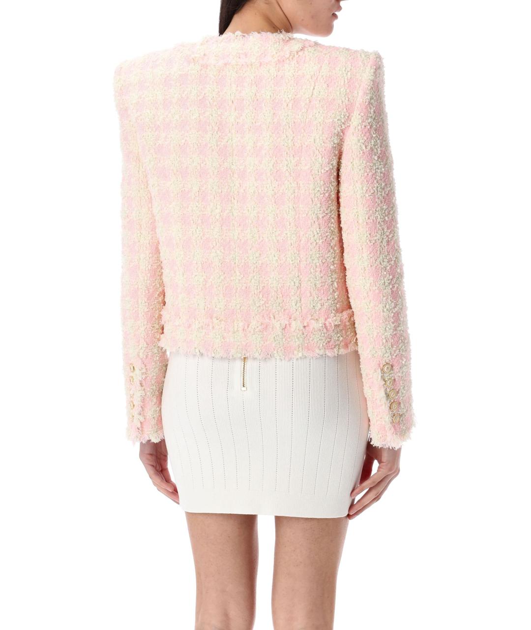 BALMAIN Розовый твидовый жакет/пиджак, фото 3