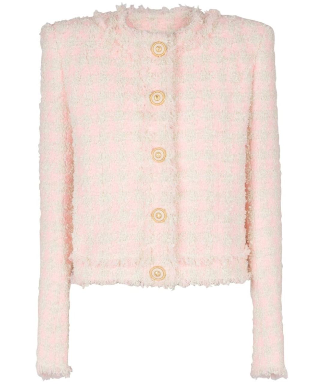 BALMAIN Розовый твидовый жакет/пиджак, фото 1