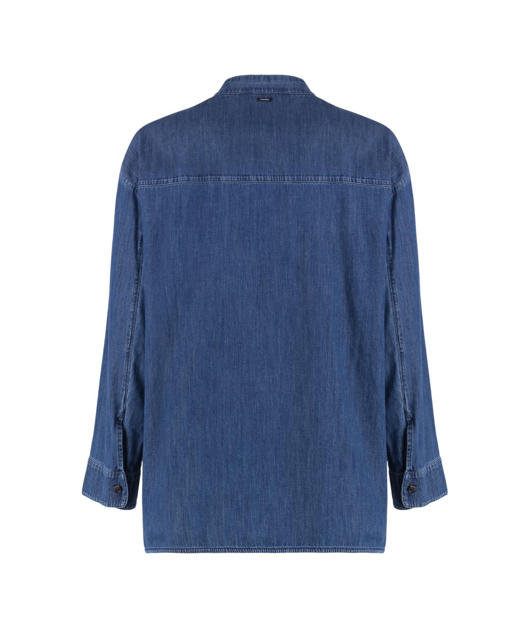 'S MAX MARA Синяя деним рубашка, фото 2