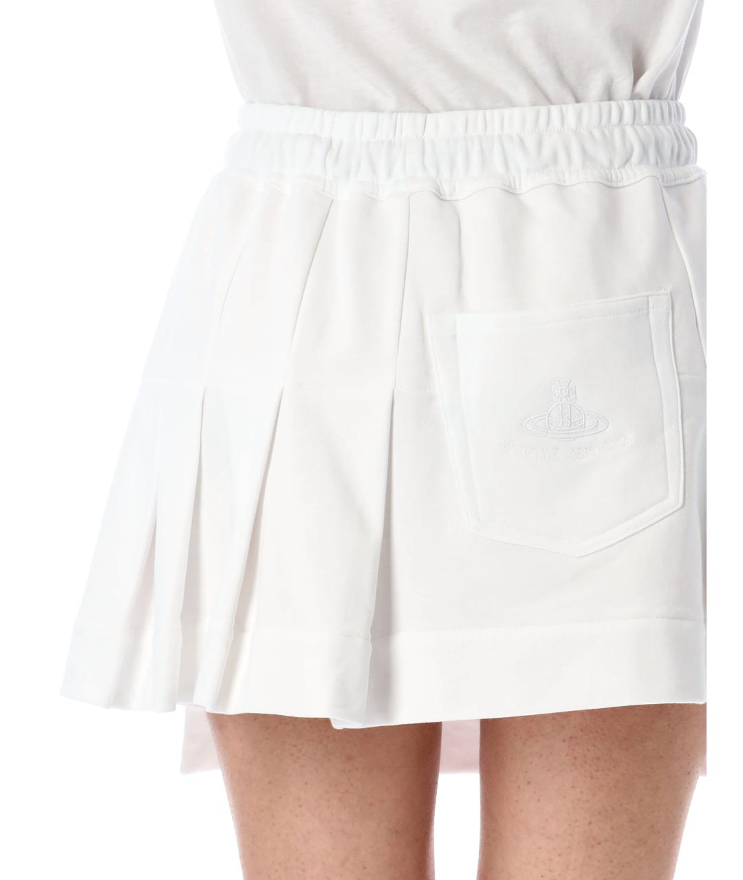VIVIENNE WESTWOOD Белая хлопковая юбка мини, фото 3