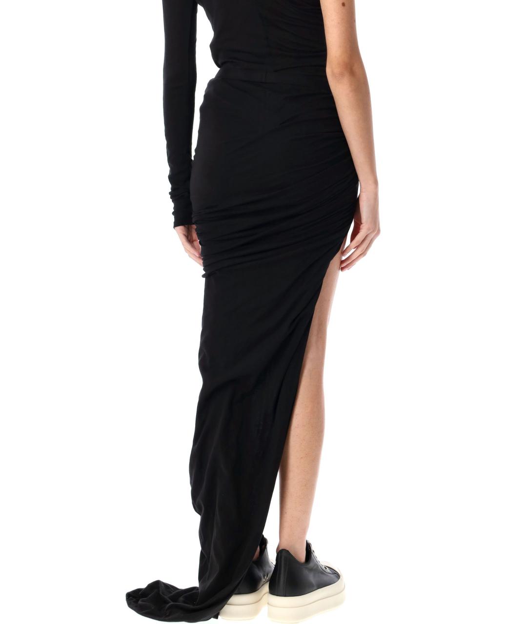 RICK OWENS DRKSHDW Черная хлопковая юбка мини, фото 2