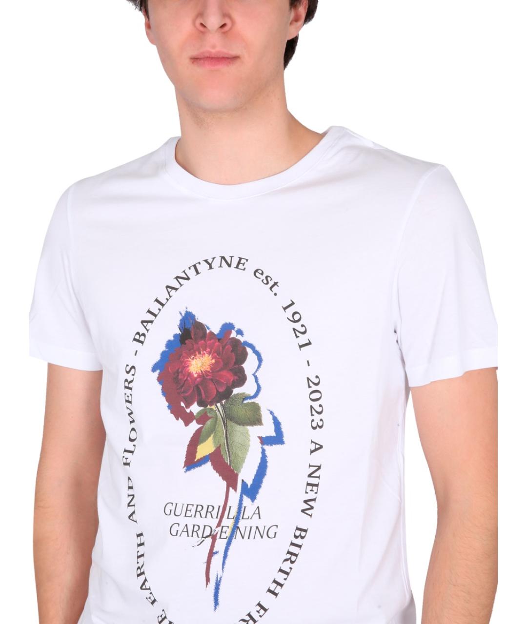 BALLANTYNE Белая хлопковая футболка, фото 4