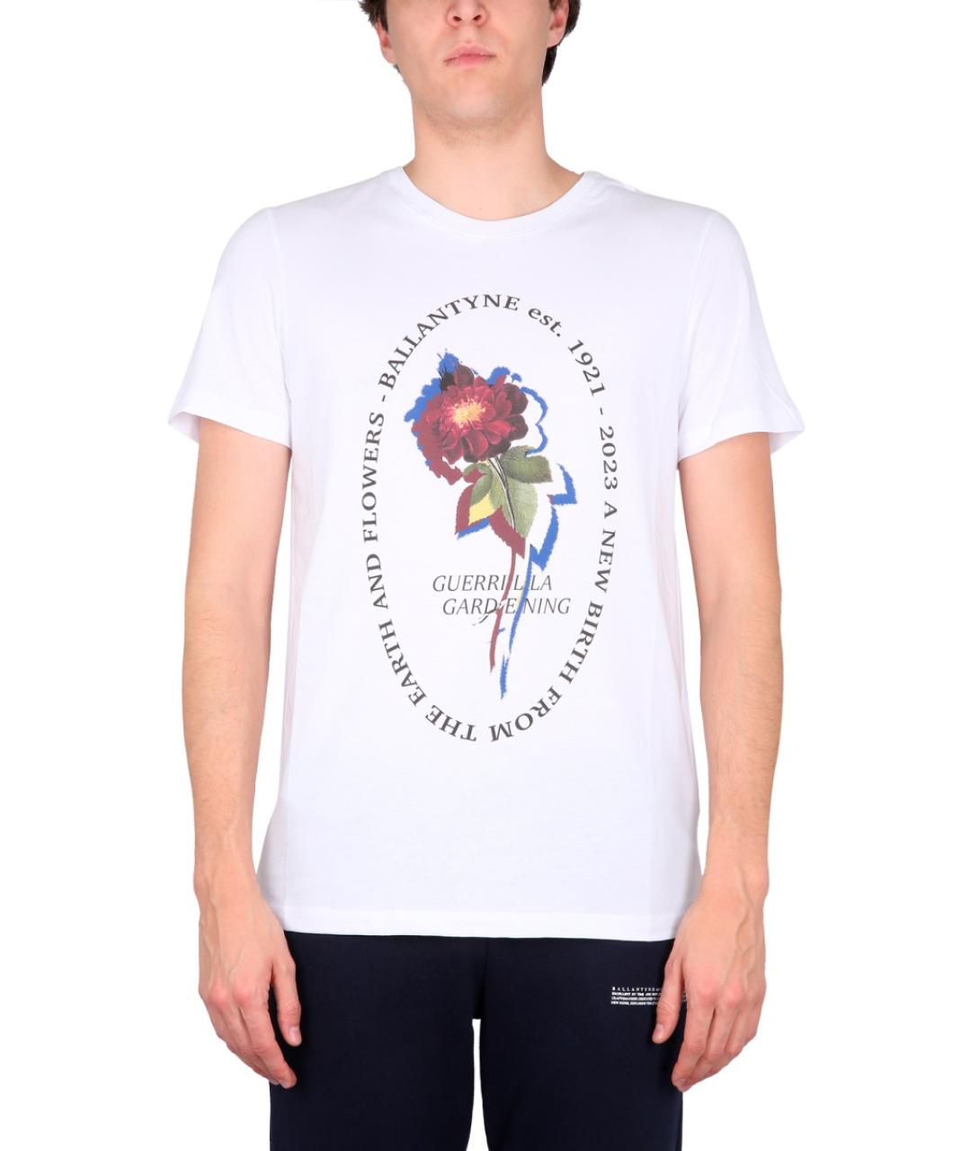 BALLANTYNE Белая хлопковая футболка, фото 2