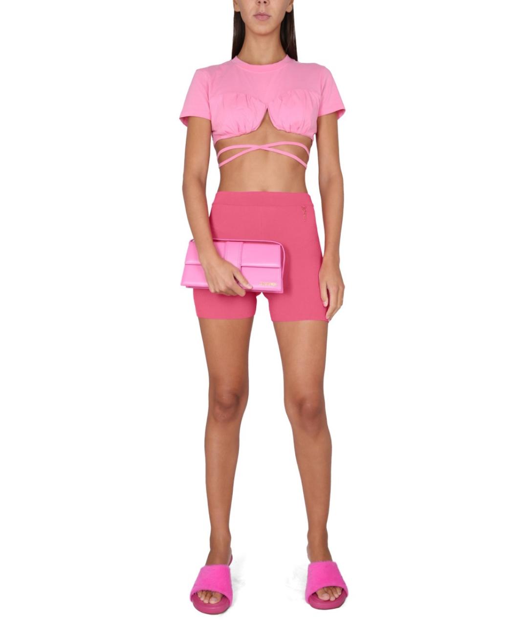 JACQUEMUS Розовые вискозные шорты, фото 4