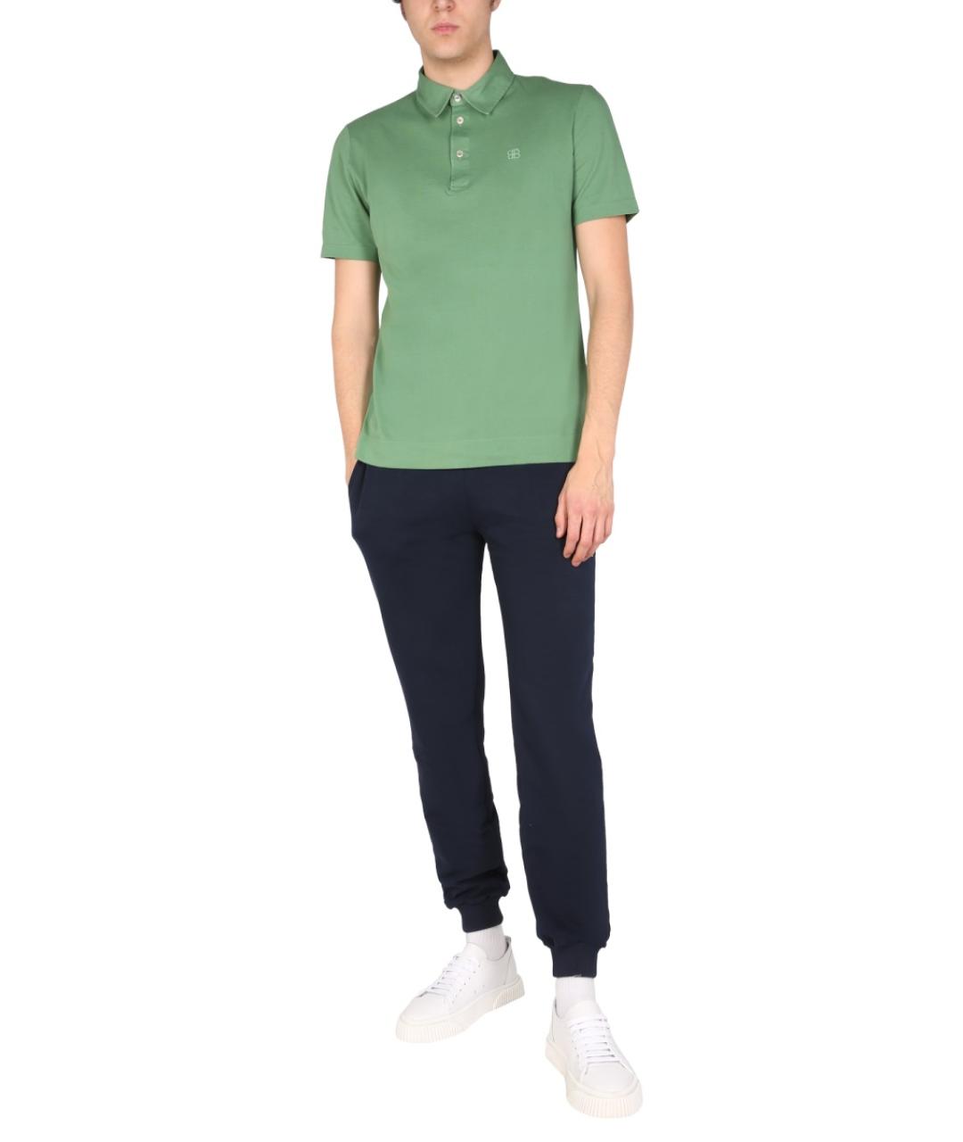 BALLANTYNE Зеленые хлопковое поло с коротким рукавом, фото 3