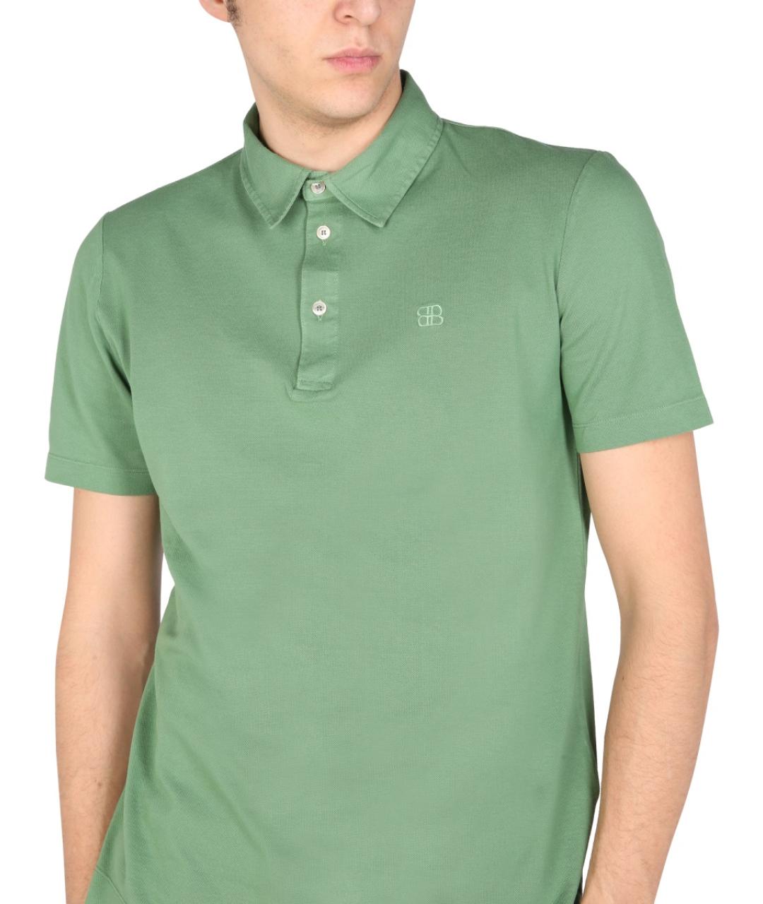 BALLANTYNE Зеленые хлопковое поло с коротким рукавом, фото 5