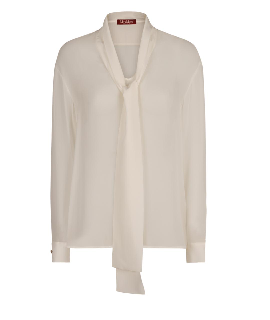 MAX MARA STUDIO Белая шелковая блузы, фото 1