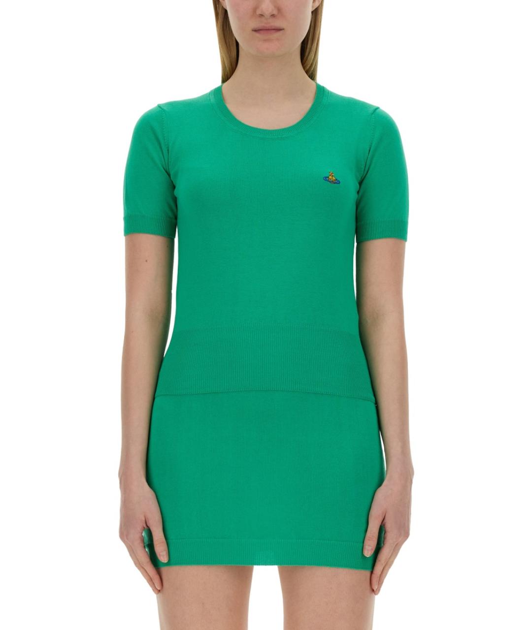 VIVIENNE WESTWOOD Зеленый хлопковый джемпер / свитер, фото 2