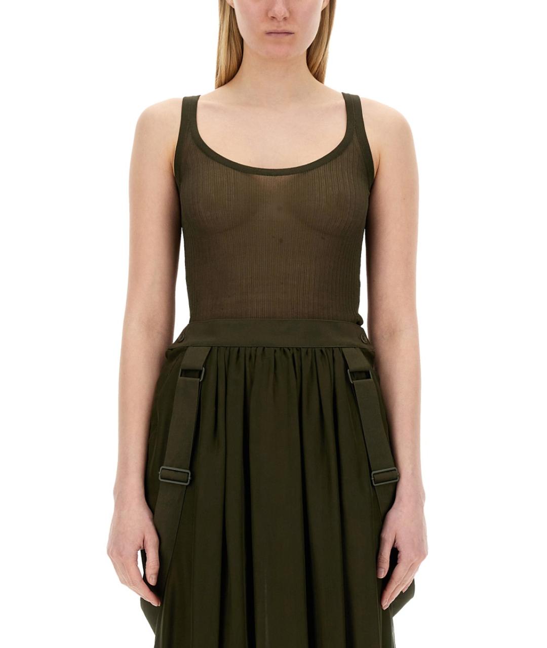 MAX MARA Зеленая шелковая майка, фото 5