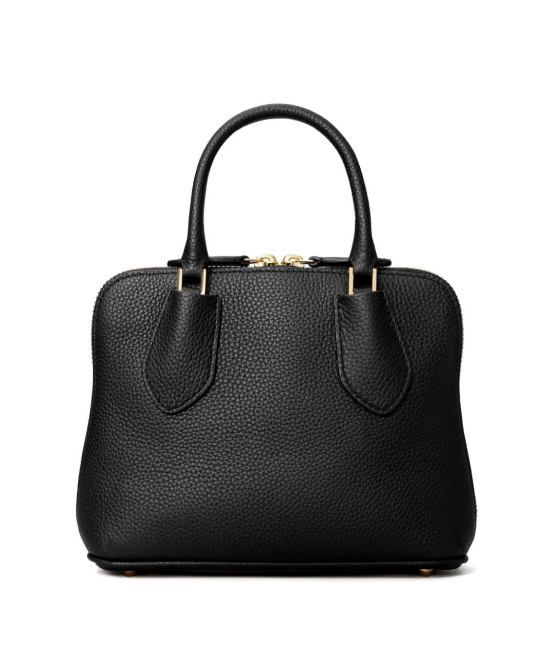 TORY BURCH Черная кожаная сумка с короткими ручками, фото 4