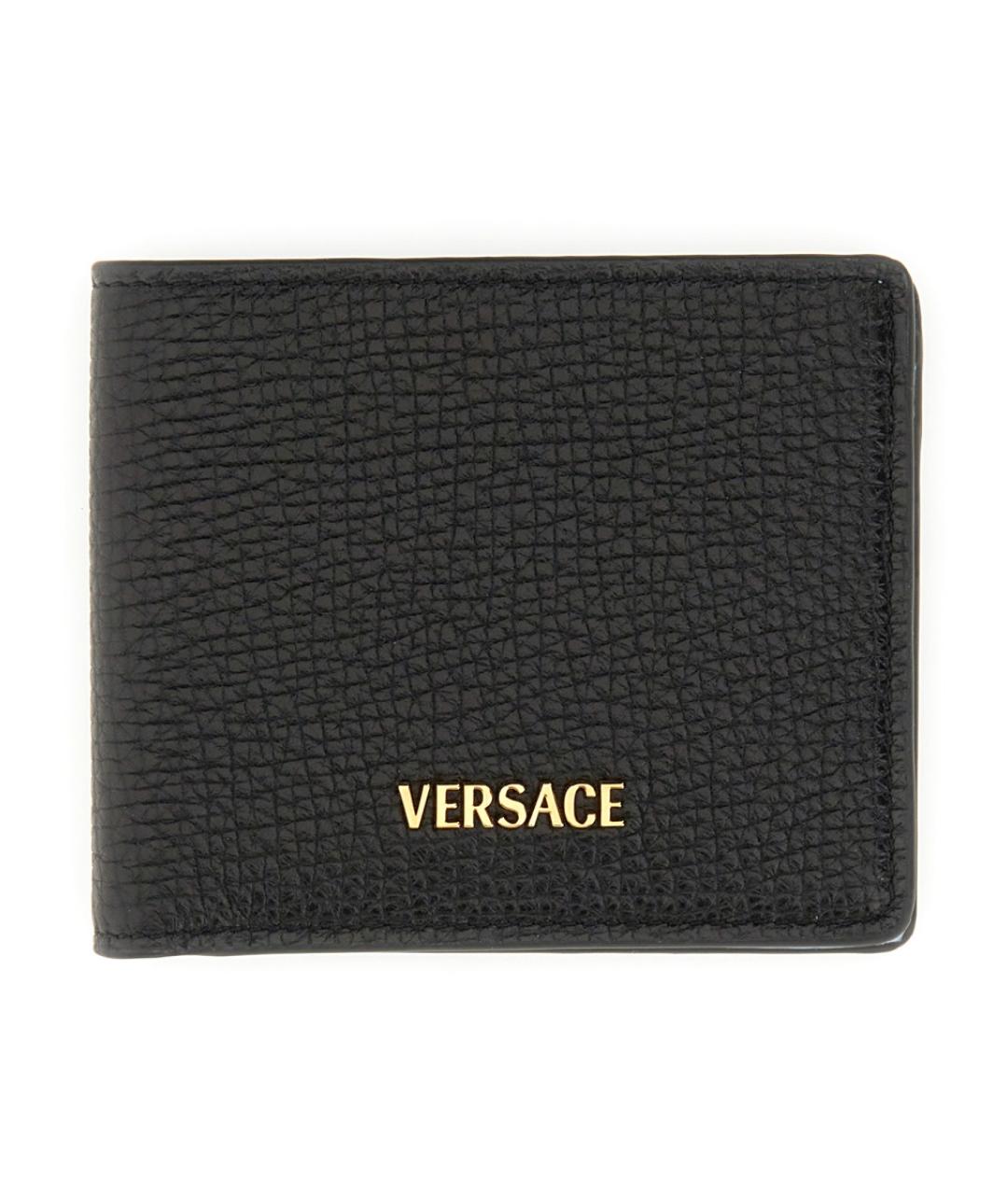VERSACE Черный кожаный кошелек, фото 1