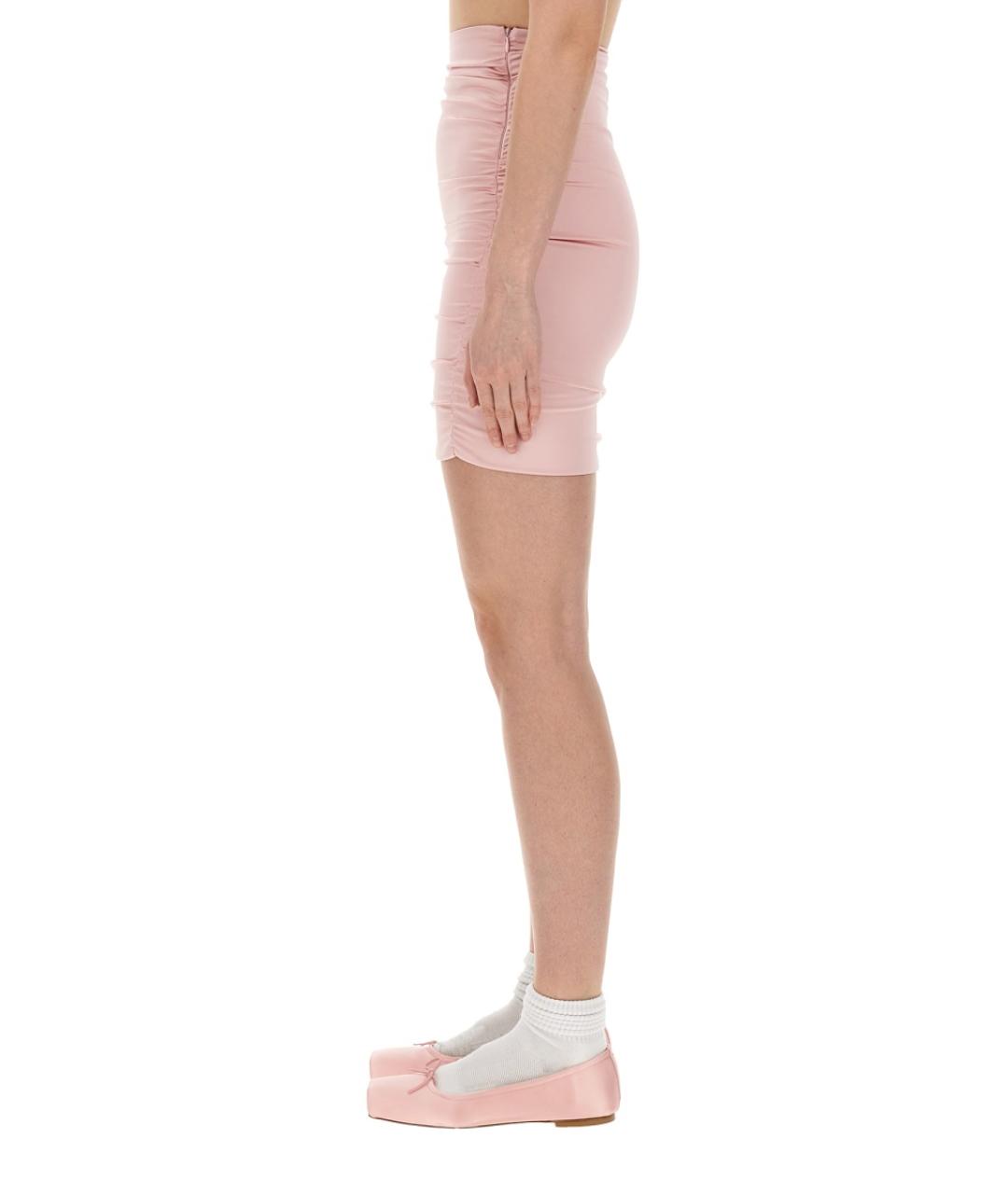 FIORUCCI Розовая полиэстеровая юбка мини, фото 3