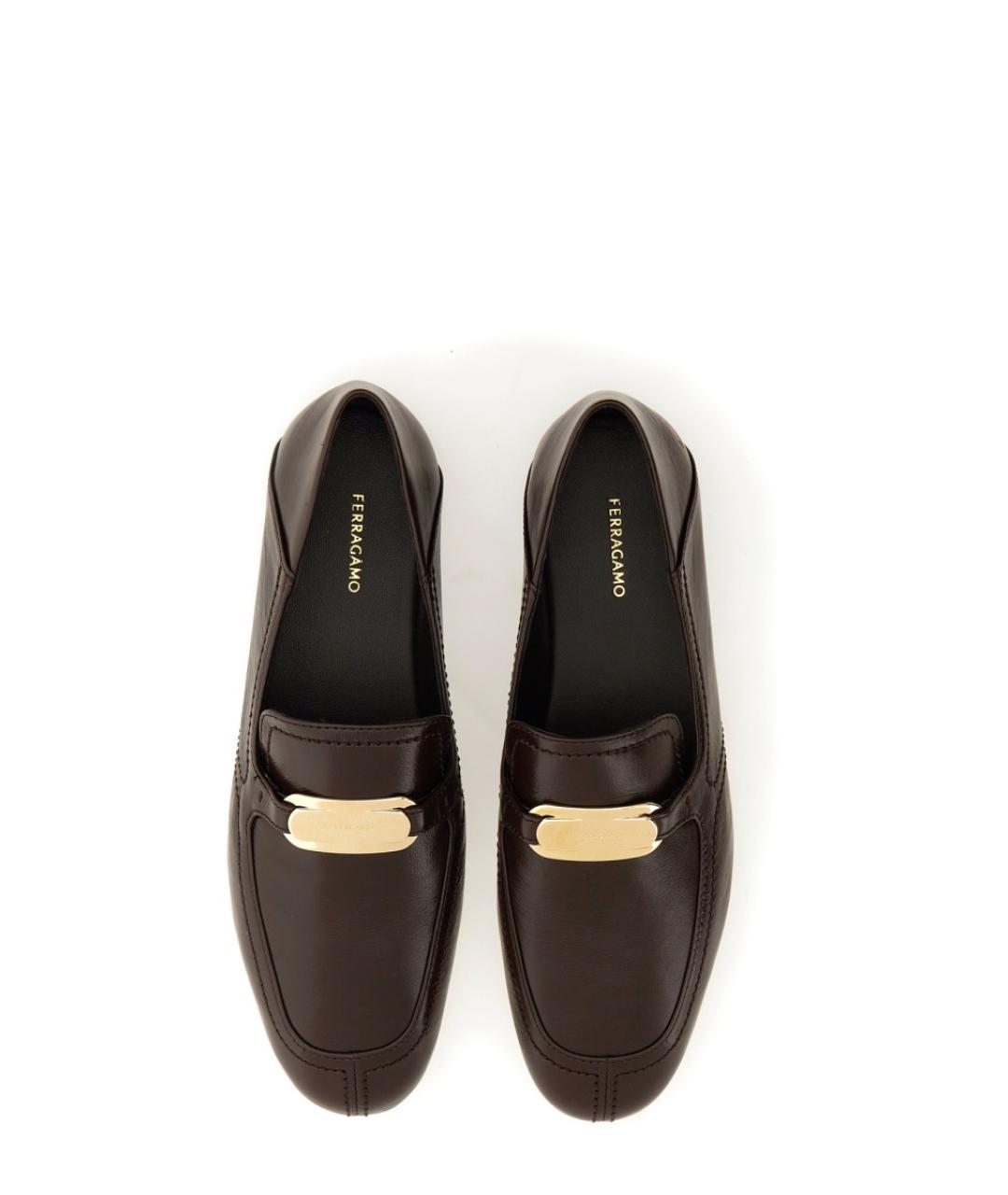 FERRAGAMO Коричневые кожаные лоферы, фото 2