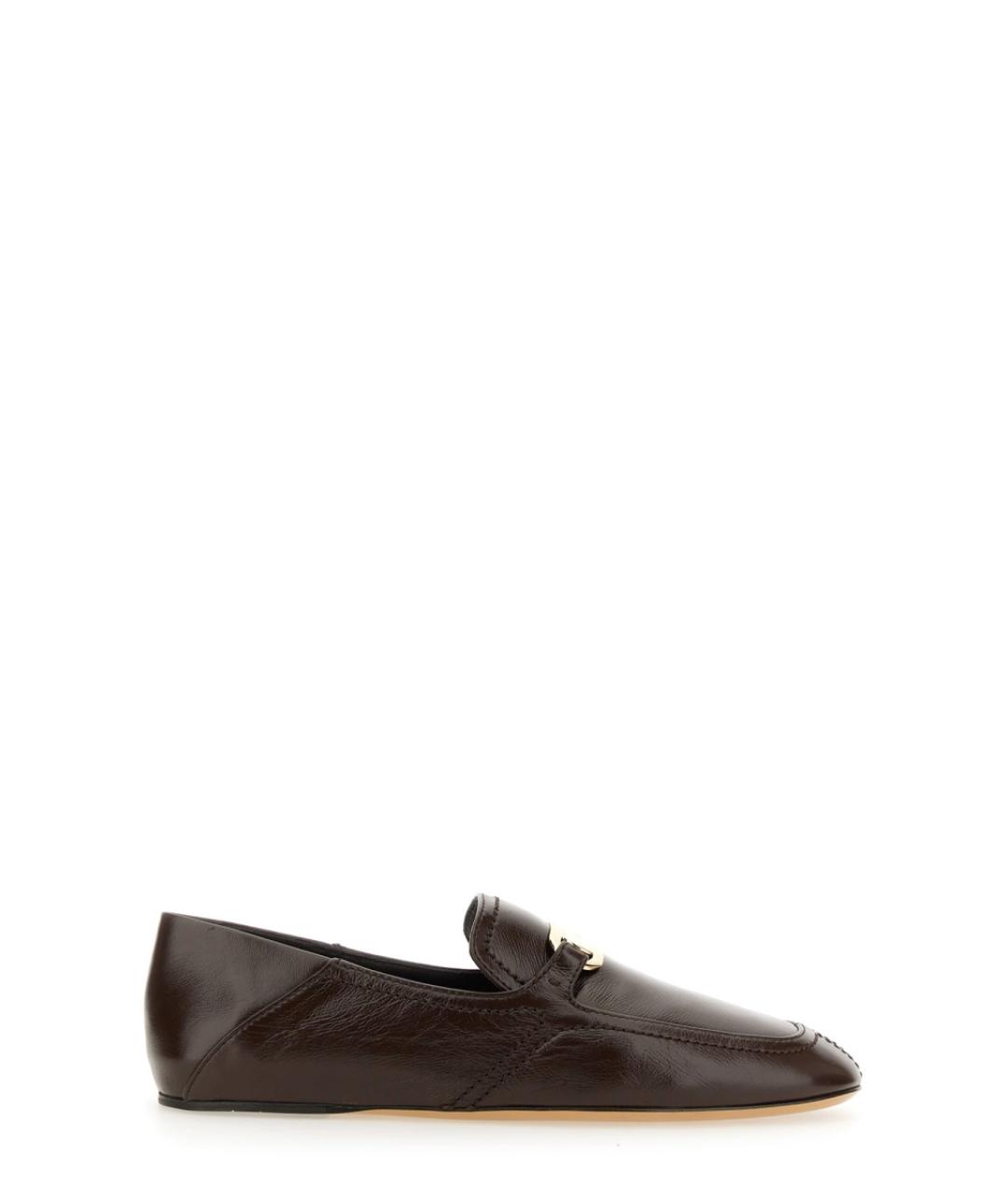 FERRAGAMO Коричневые кожаные лоферы, фото 3