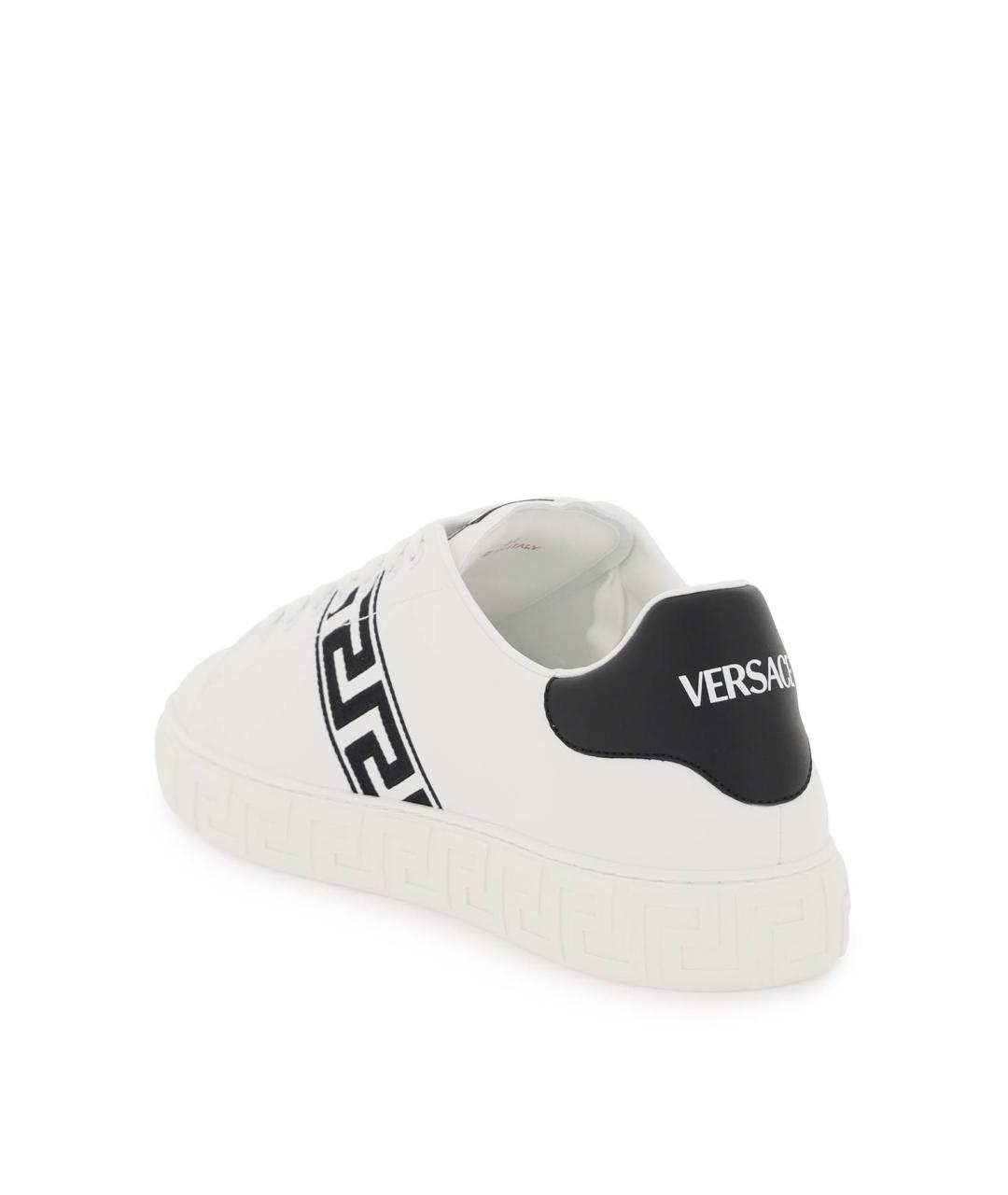 VERSACE Белые кожаные низкие кроссовки / кеды, фото 4