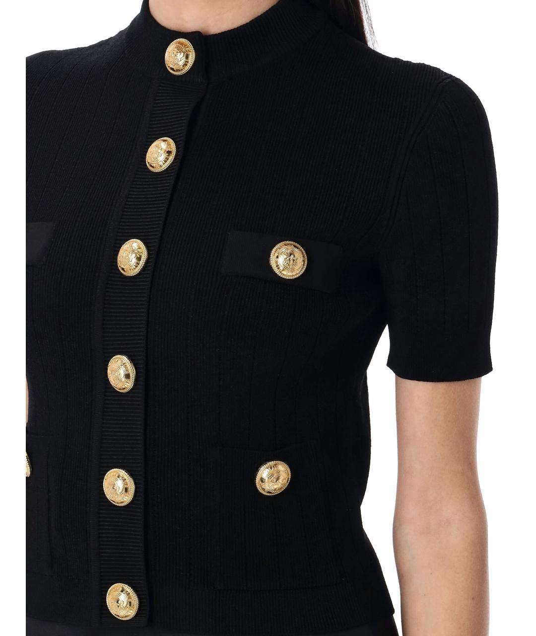 BALMAIN Черный вискозный кардиган, фото 4