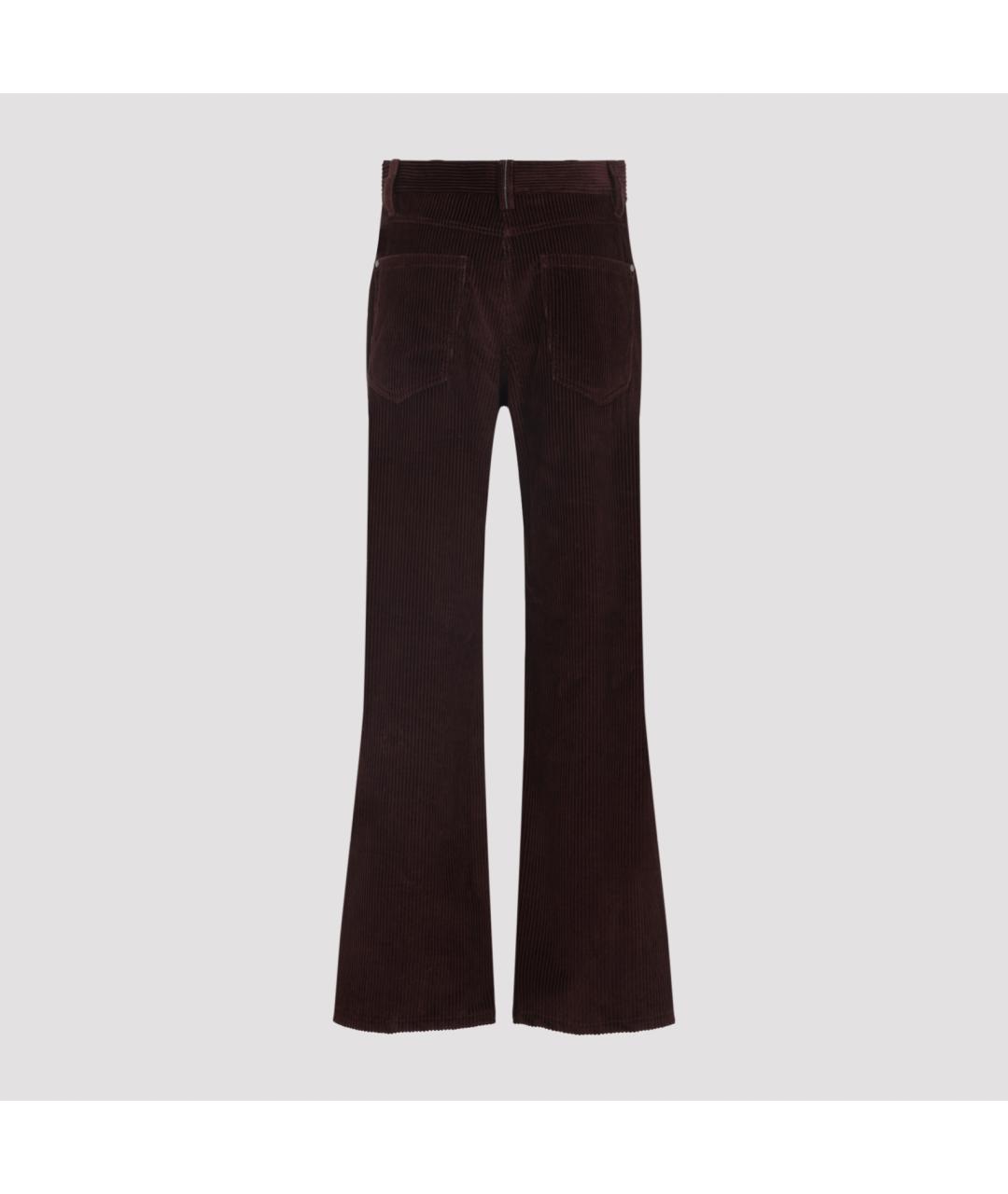 BRUNELLO CUCINELLI Бордовые хлопковые прямые брюки, фото 2