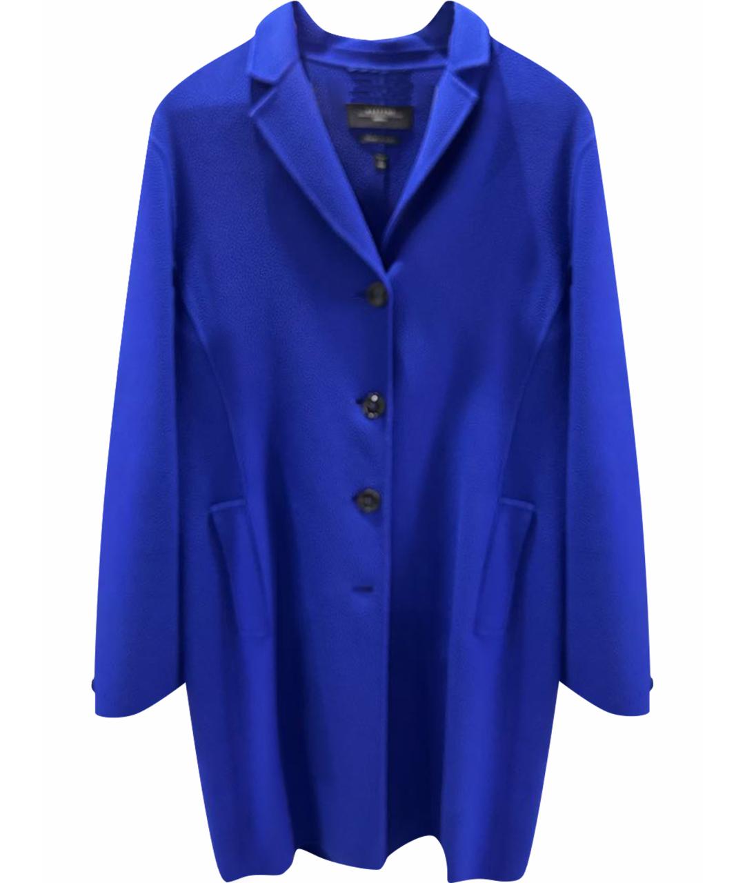 WEEKEND MAX MARA Синее шерстяное пальто, фото 1