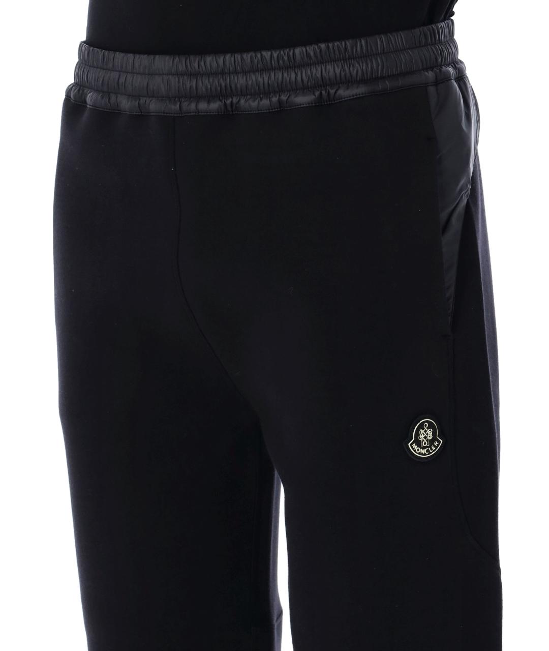 MONCLER Черные хлопковые повседневные брюки, фото 3