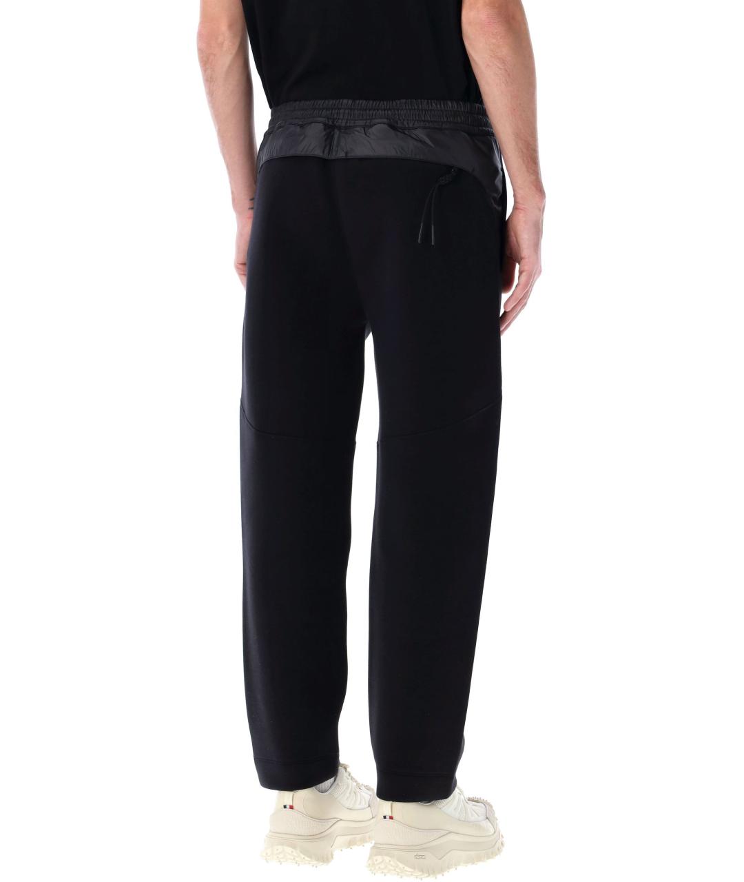 MONCLER Черные хлопковые повседневные брюки, фото 2