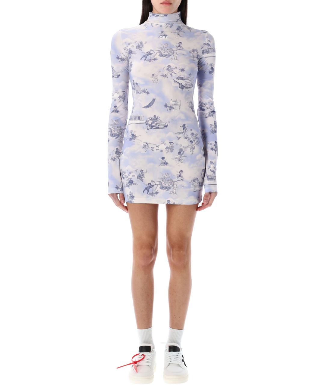 OFF-WHITE Фиолетовое полиамидовое повседневное платье, фото 2