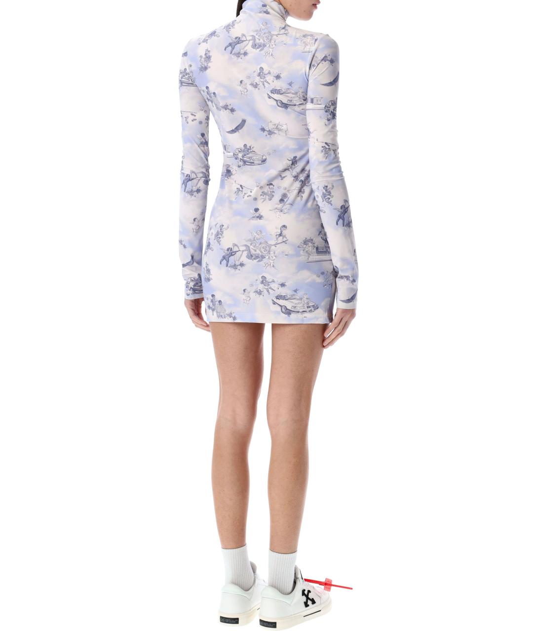 OFF-WHITE Фиолетовое полиамидовое повседневное платье, фото 3