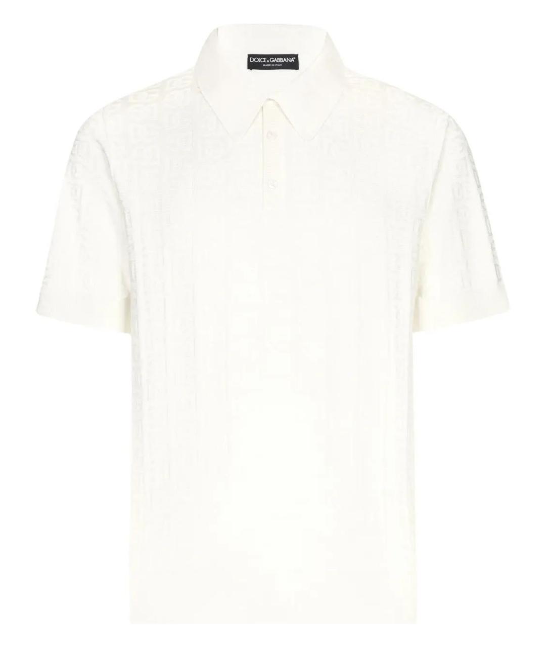 DOLCE&GABBANA Белое поло с коротким рукавом, фото 1