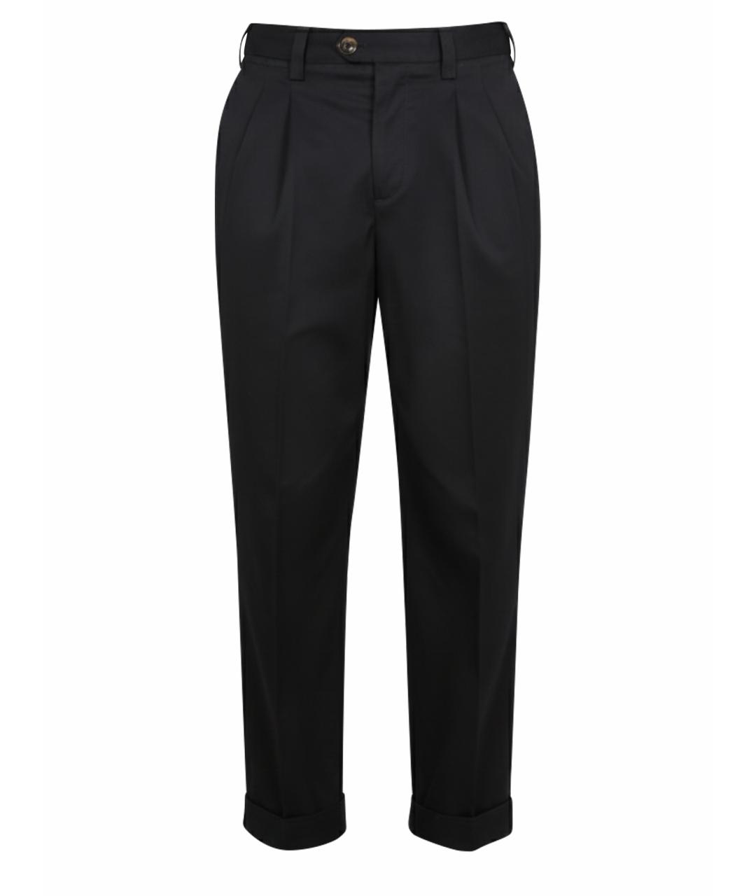 PT TORINO Черные хлопковые повседневные брюки, фото 1