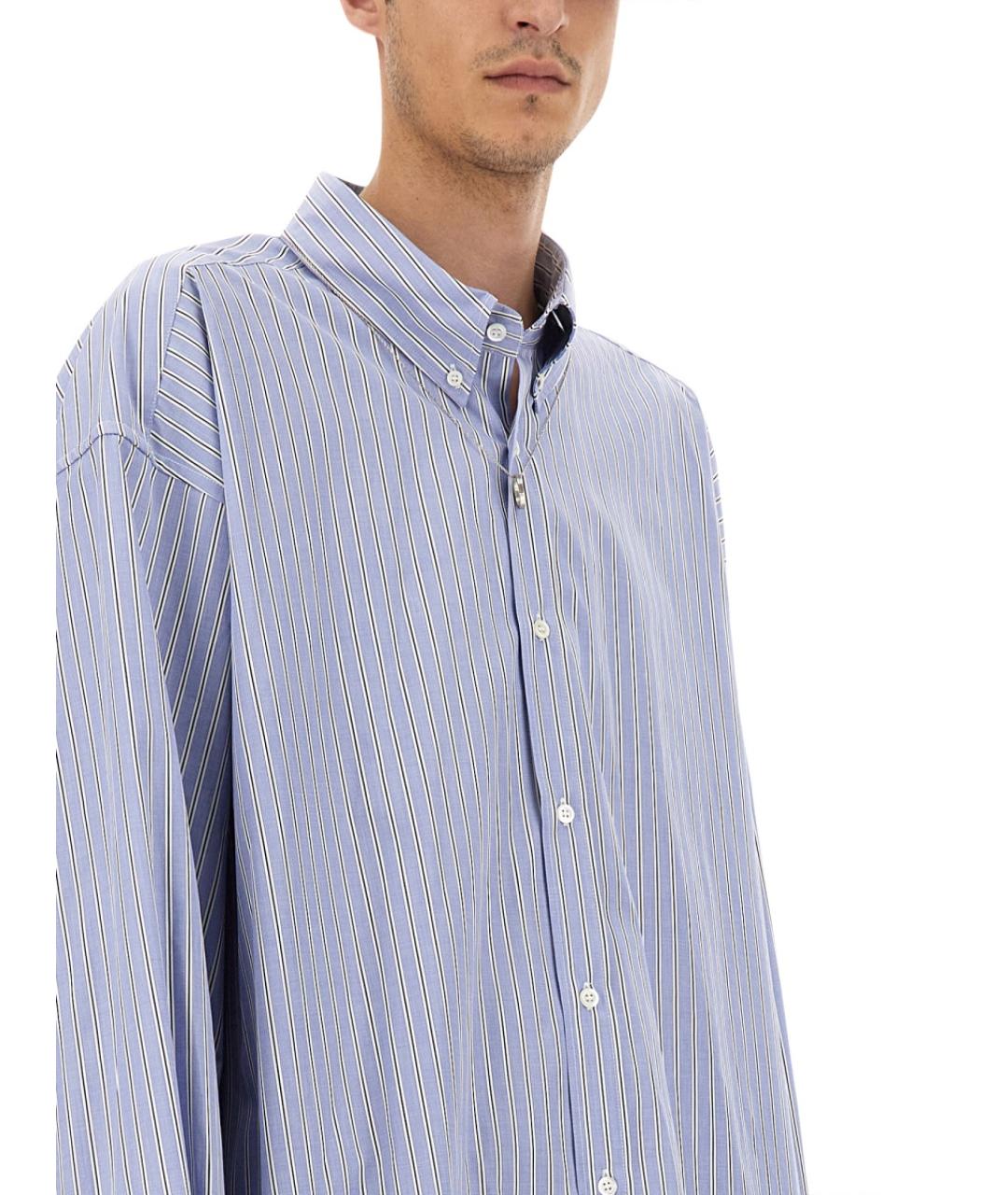 MAISON MARGIELA Голубая хлопковая кэжуал рубашка, фото 5