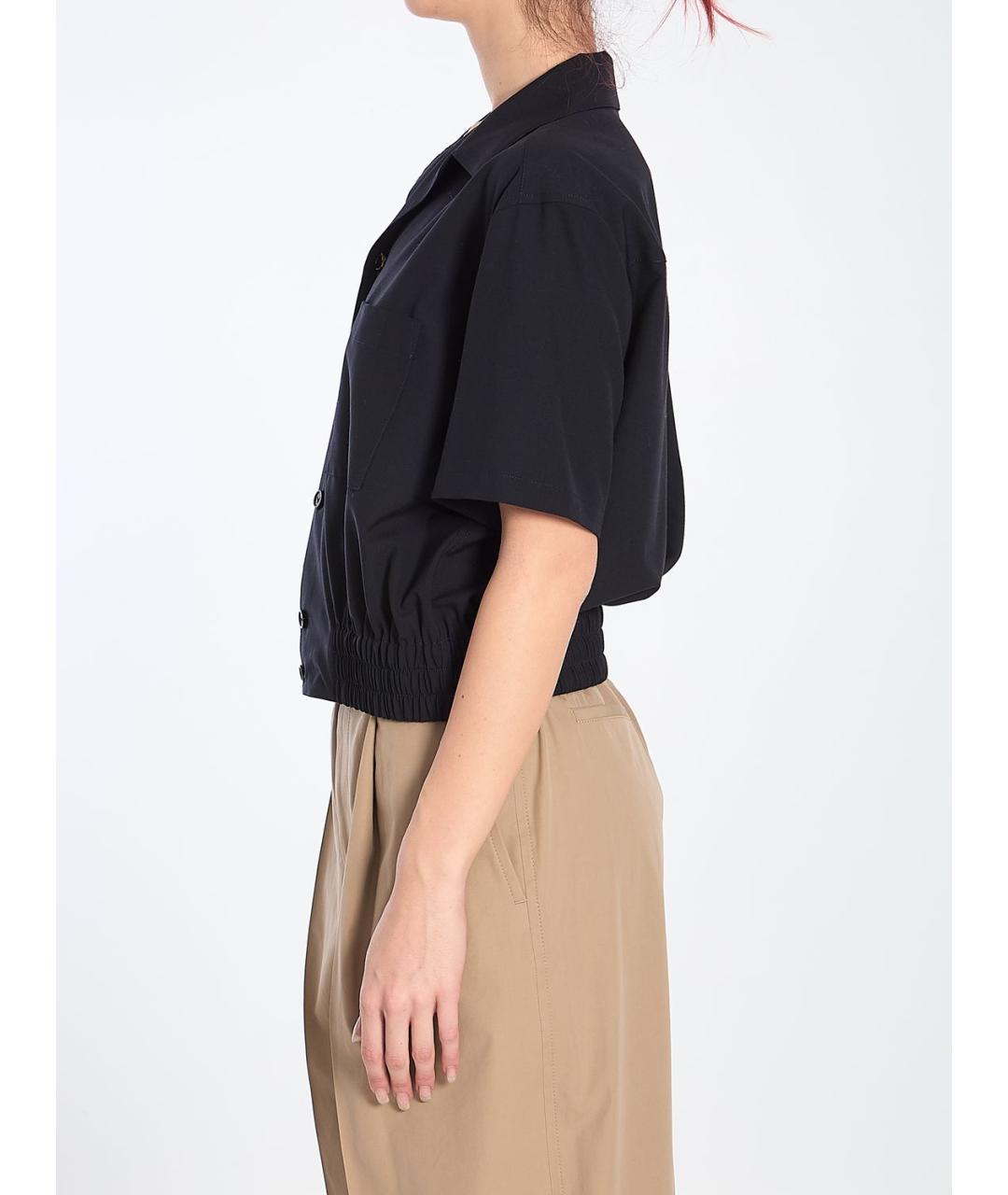 BOTTEGA VENETA Темно-синяя шерстяная блузы, фото 4