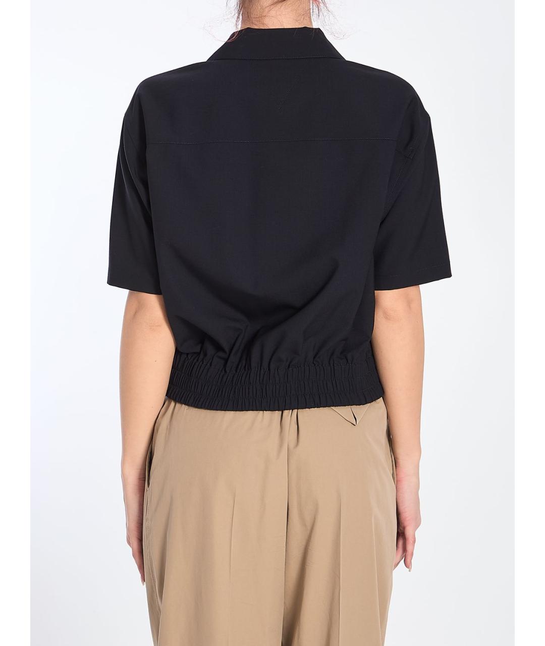 BOTTEGA VENETA Темно-синяя шерстяная блузы, фото 5