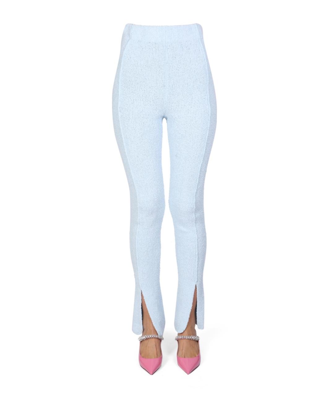 ROTATE Голубые хлопковые прямые брюки, фото 2