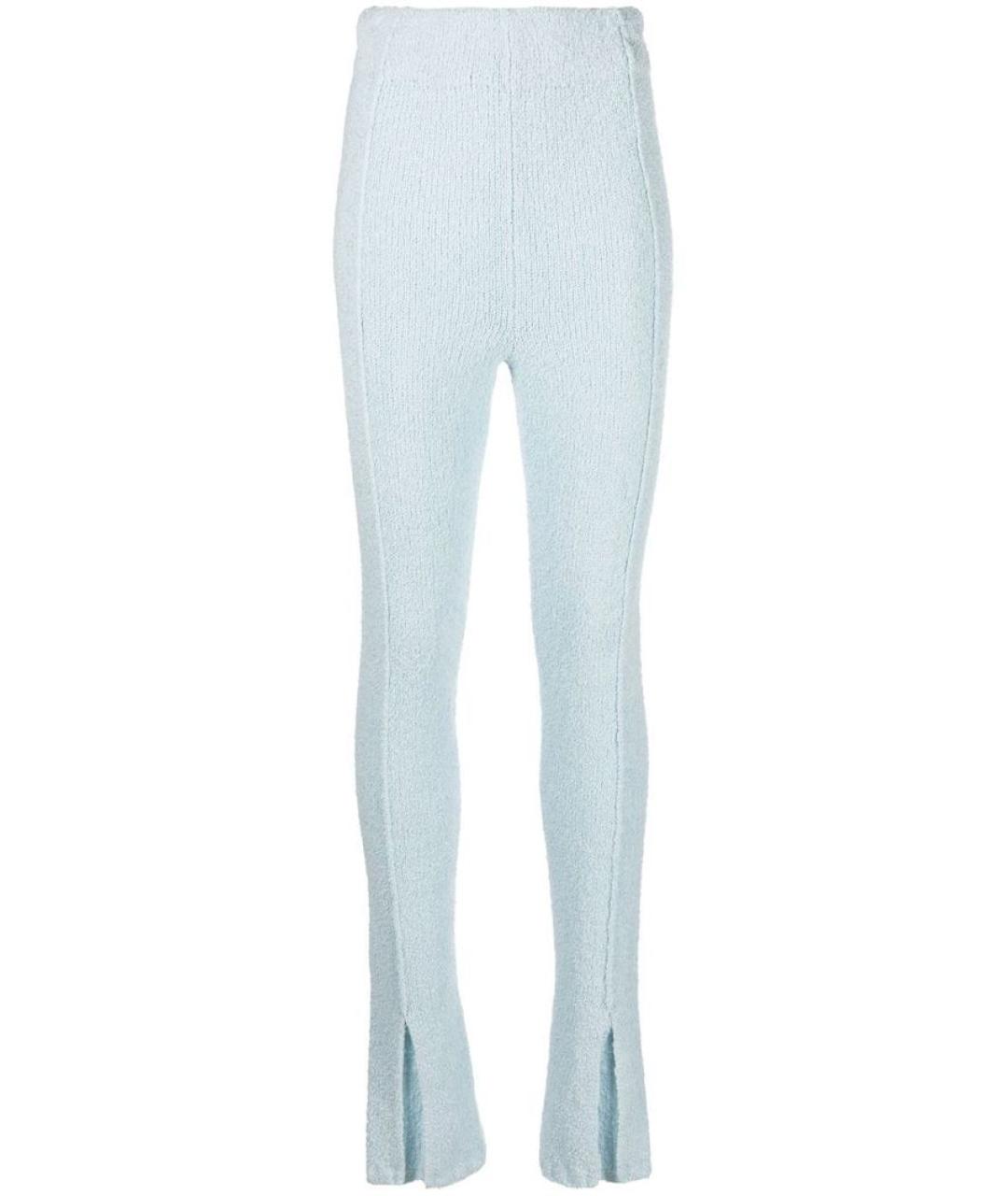 ROTATE Голубые хлопковые прямые брюки, фото 1