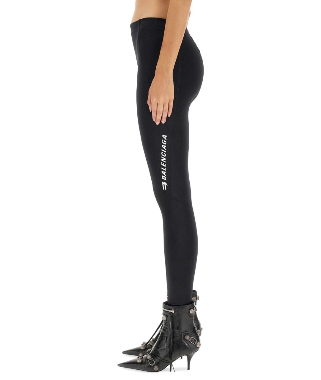 BALENCIAGA Черные полиамидовые леггинсы и велосипедки, фото 5