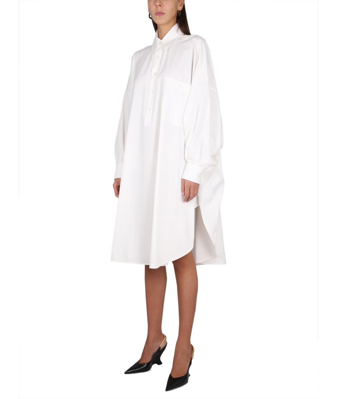 BOTTEGA VENETA Белое хлопковое повседневное платье, фото 2