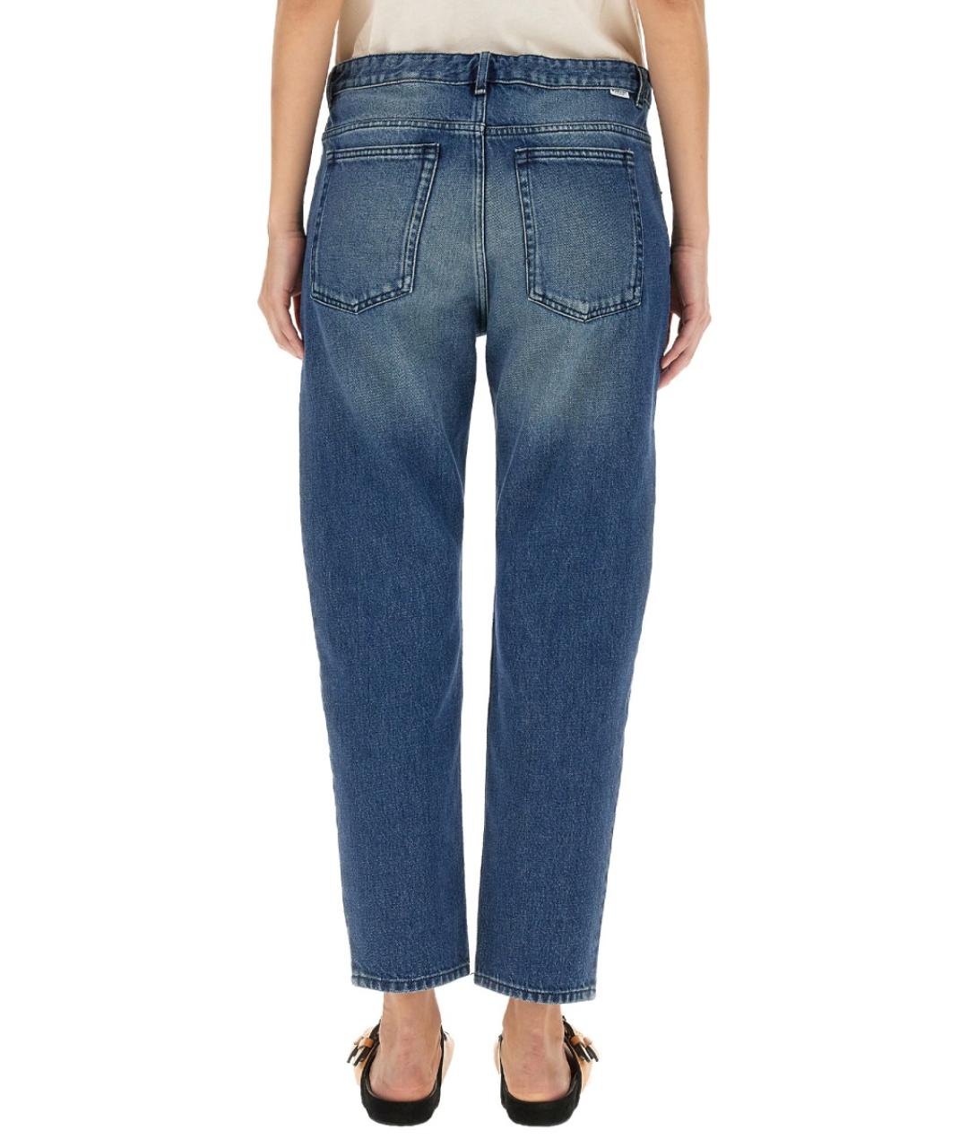 ISABEL MARANT Синие хлопковые прямые брюки, фото 3