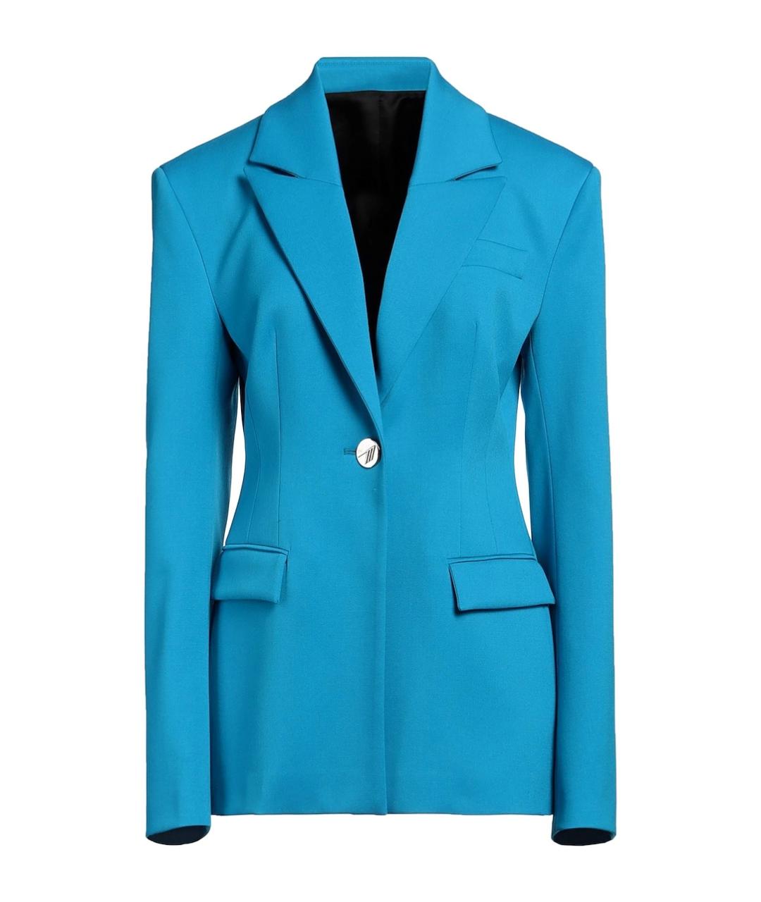 THE ATTICO Синий шерстяной жакет/пиджак, фото 1