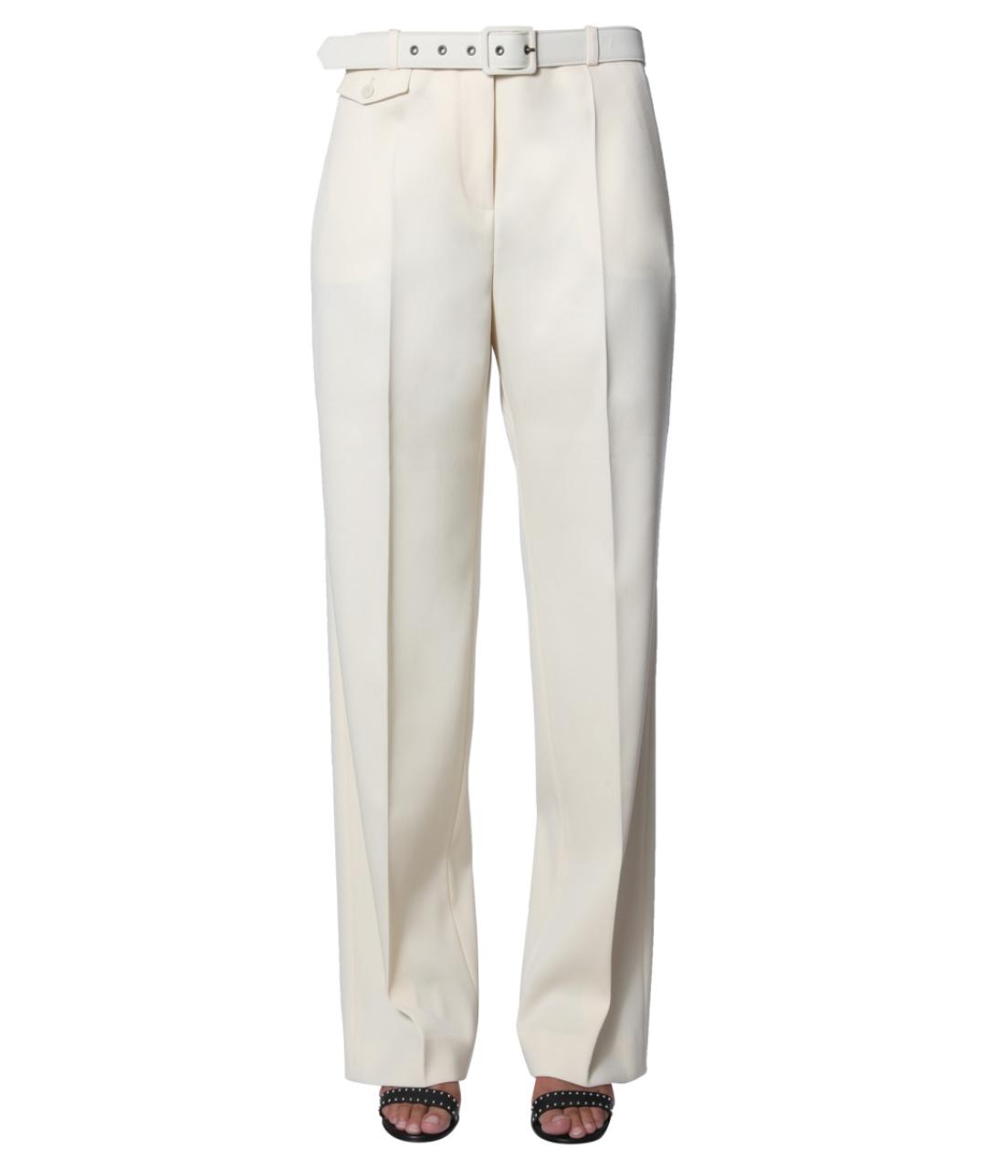 GIVENCHY Белые шерстяные прямые брюки, фото 1