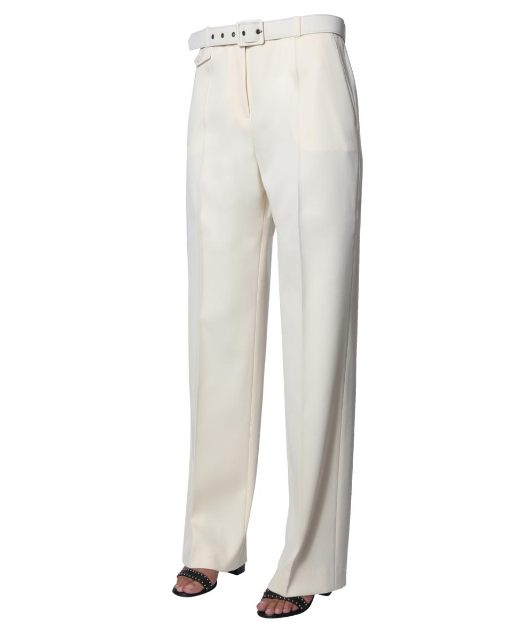 GIVENCHY Белые шерстяные прямые брюки, фото 3