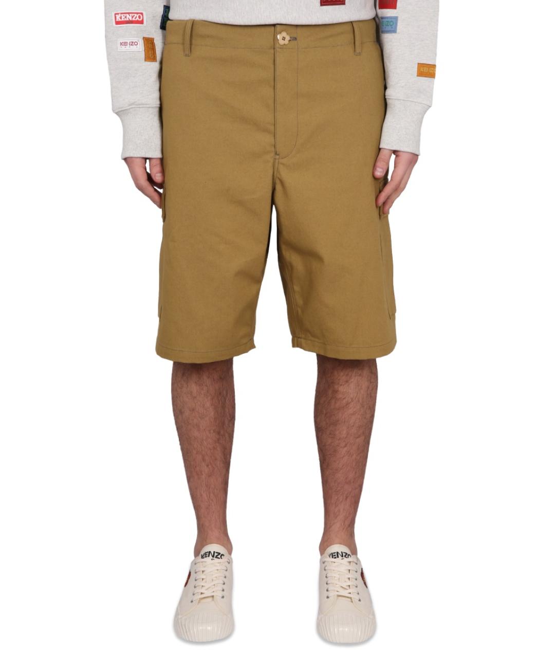 KENZO Коричневые хлопковые шорты, фото 2