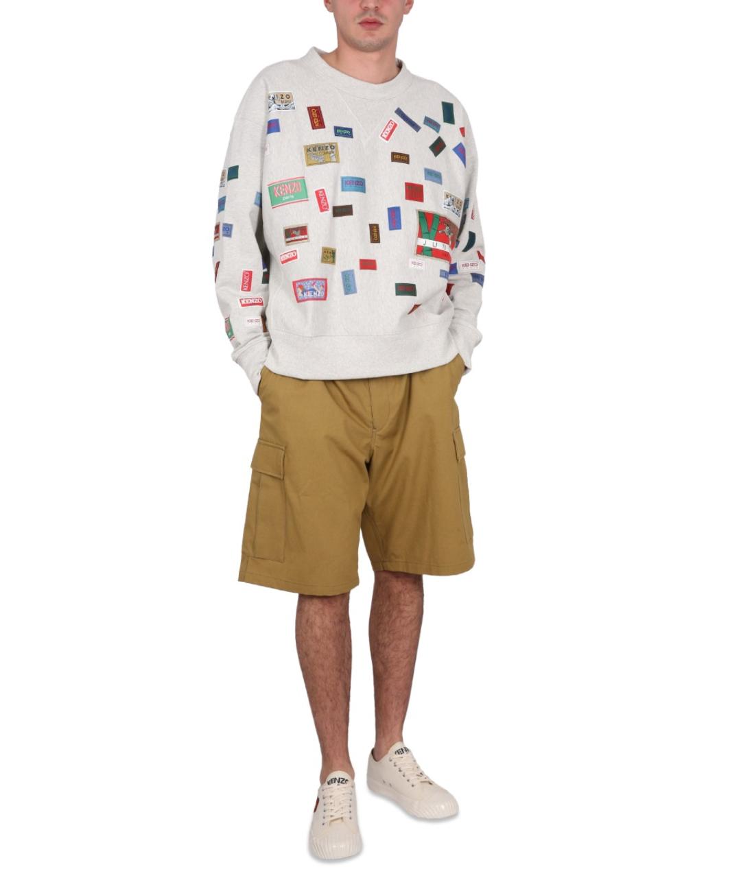 KENZO Коричневые хлопковые шорты, фото 3