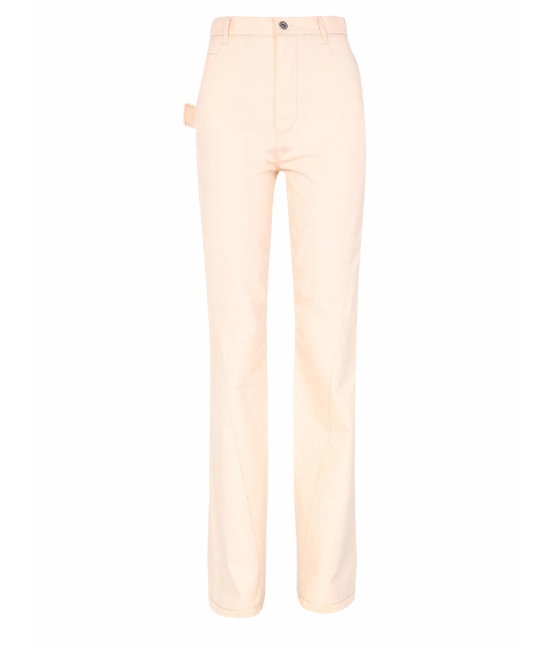 BOTTEGA VENETA Розовые хлопковые джинсы клеш, фото 1