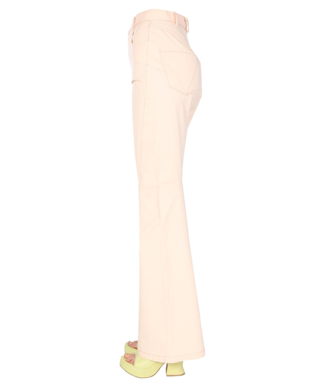 BOTTEGA VENETA Розовые хлопковые джинсы клеш, фото 3