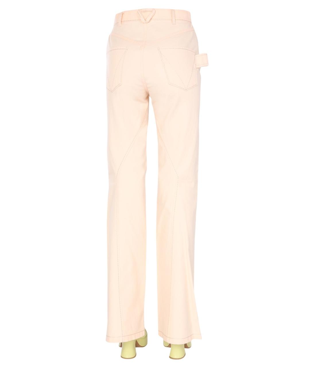 BOTTEGA VENETA Розовые хлопковые джинсы клеш, фото 4