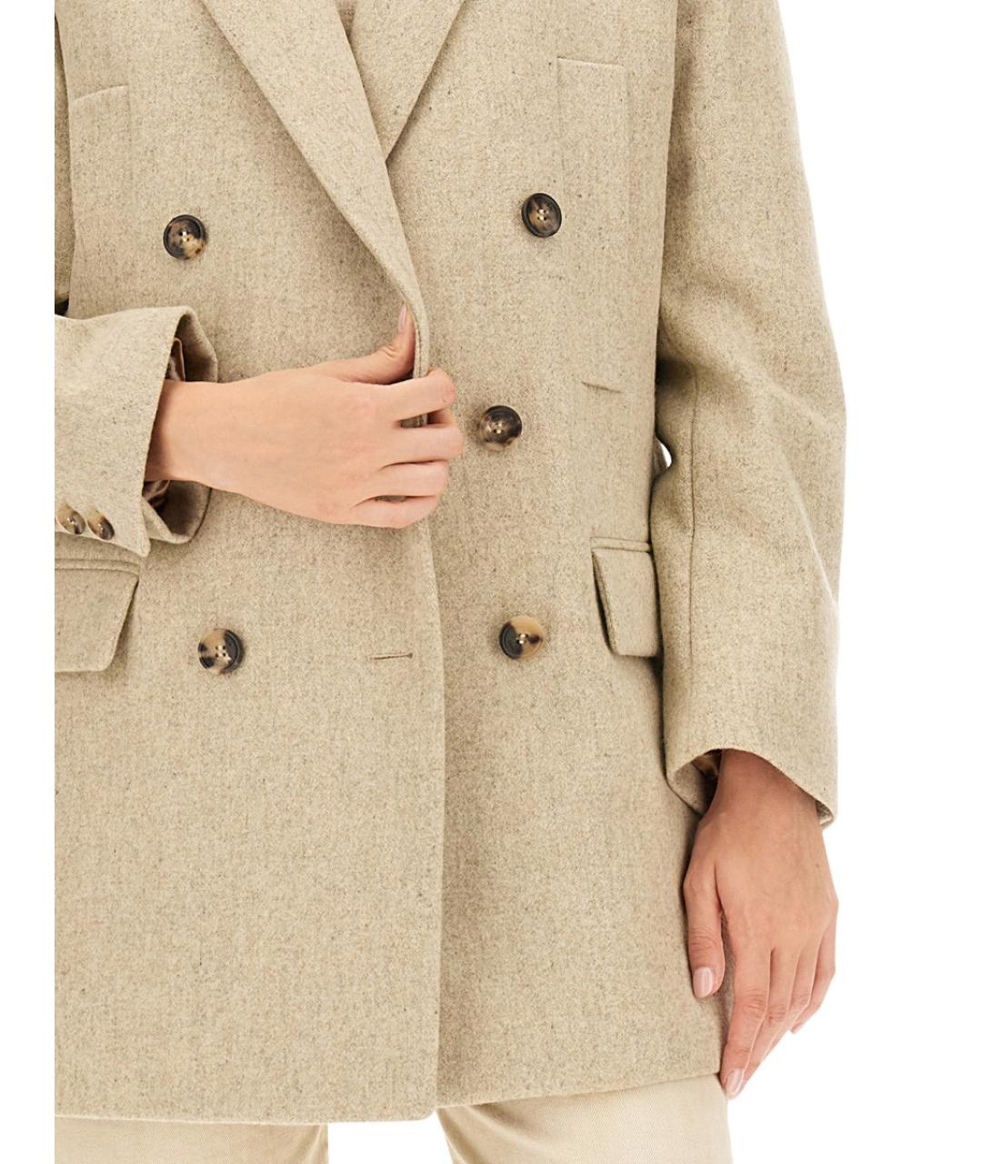 ISABEL MARANT Бежевый шерстяной жакет/пиджак, фото 5