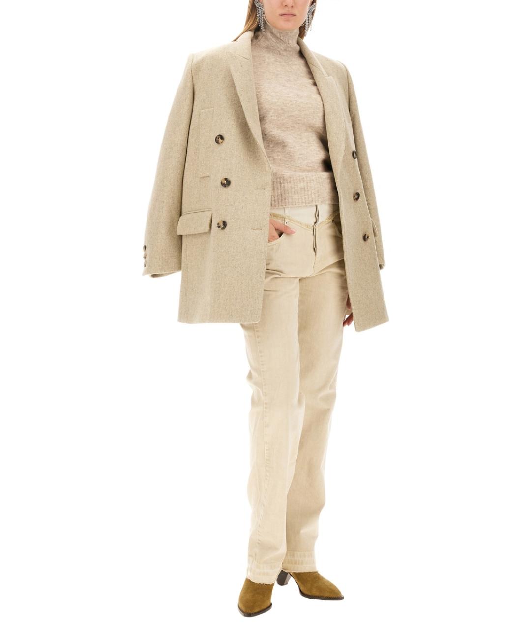 ISABEL MARANT Бежевый шерстяной жакет/пиджак, фото 3